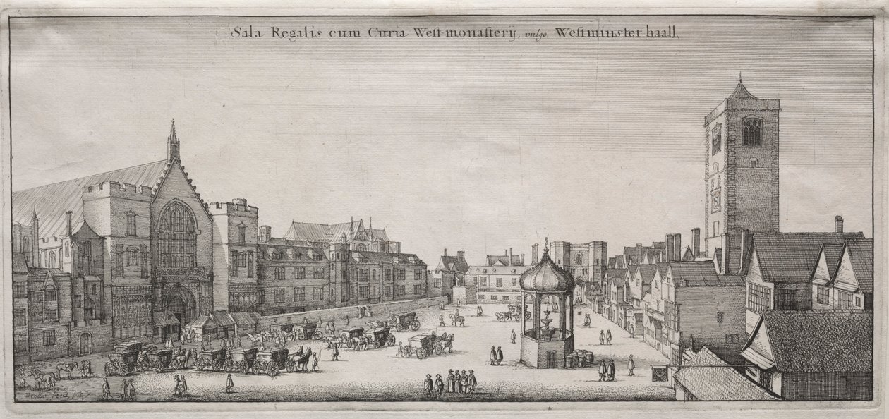 View of London: New Palace Yard with Westminster Hall, and the Clock House by Wenceslaus Hollar