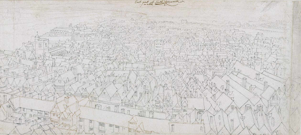 View of the East Part of Southwark Looking Towards Greenwich by Wenceslaus Hollar