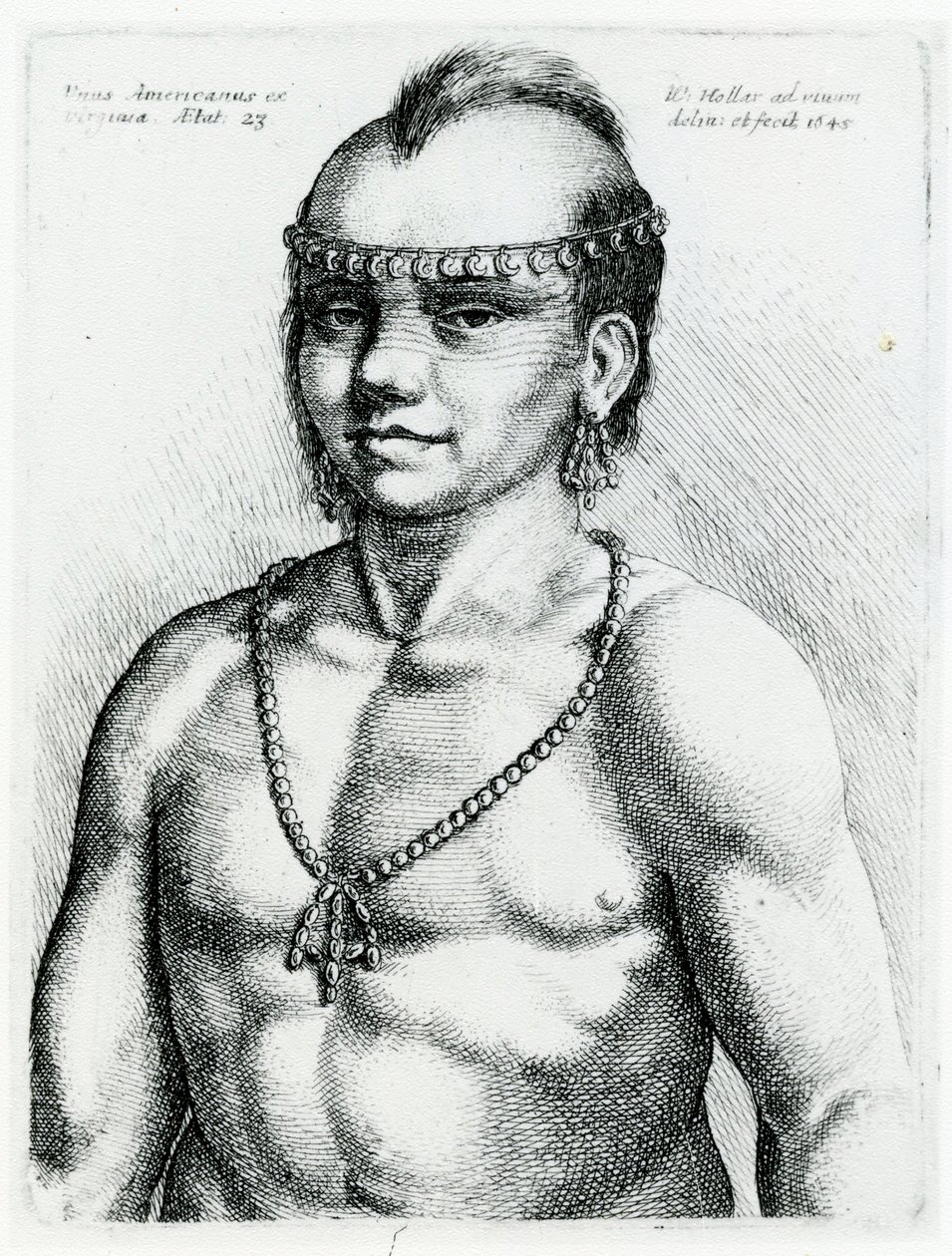 Virginian Indian by Wenceslaus Hollar