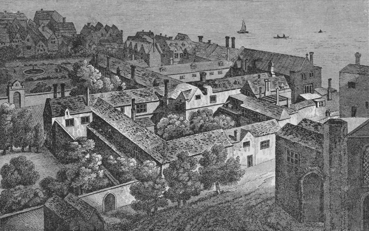 Winchester House, Southwark, about 1649, from the Tower of St. Saviours, c1812 by Wenceslaus Hollar