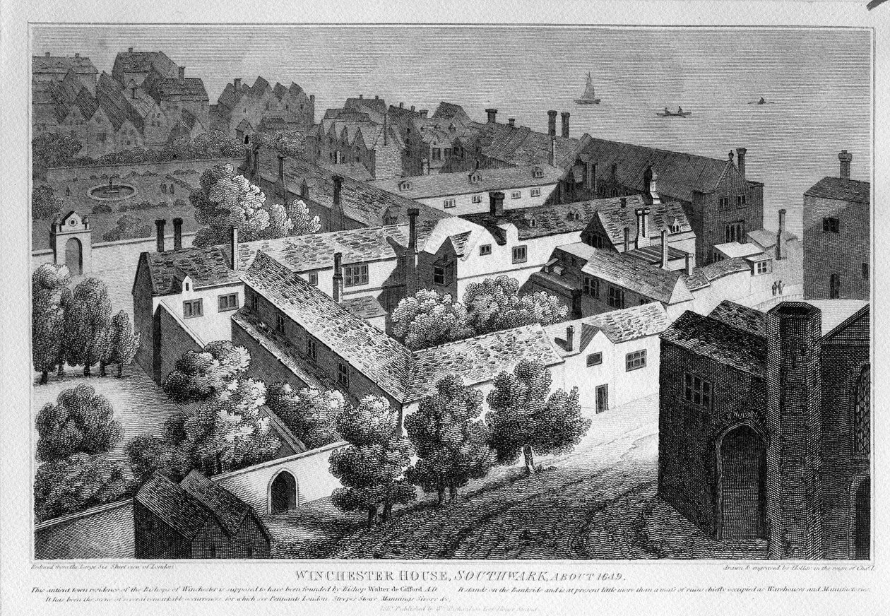 Winchester House, Southwark in About 1649 by Wenceslaus Hollar