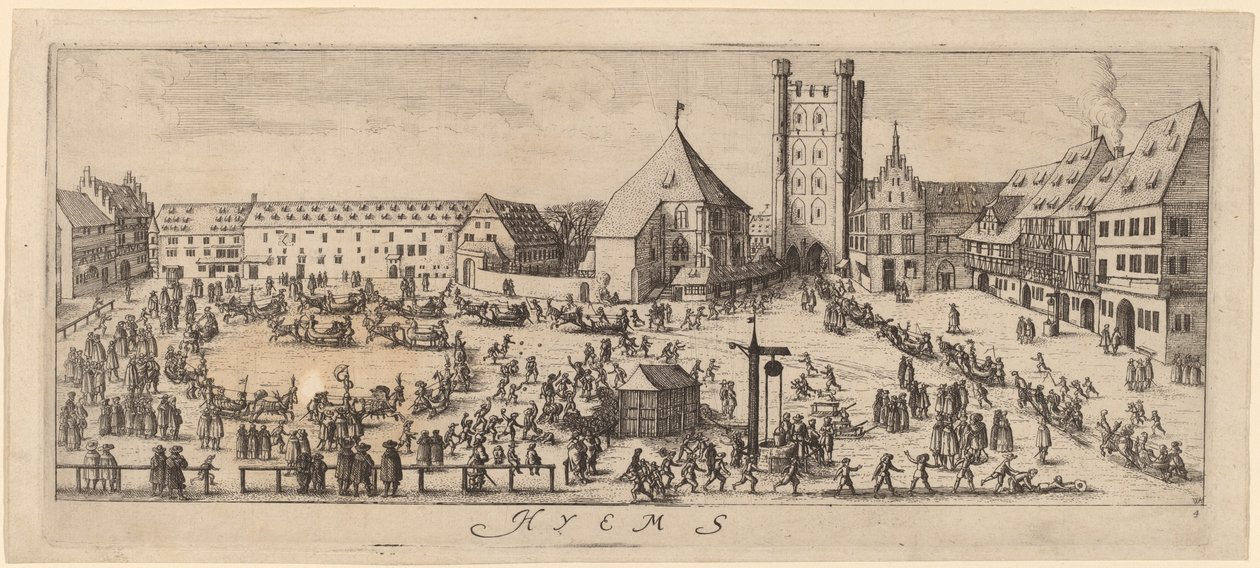 Winter: The Parade Ground by Wenceslaus Hollar