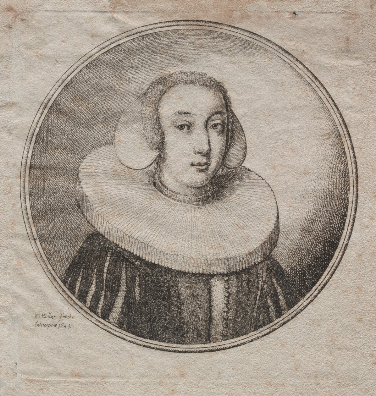 Woman with a Millstone Ruff by Wenceslaus Hollar