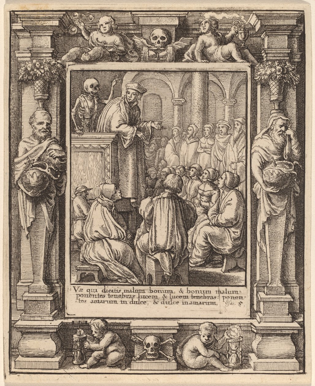 Preacher by Wenceslaus Hollar after Hans Holbein the Younger after Abraham van Diepenbeeck