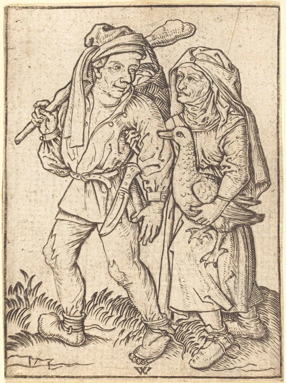 Farmer and Wife with Goose by Wenzel von Olmutz after Master of the Housebook