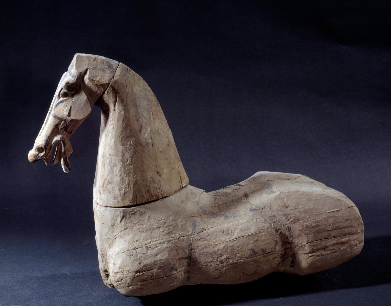 Chinese Art: Wood Horse. Sculpture from the Han period. Paris, Musee Cernuschi by Western Han Dynasty Chinese School