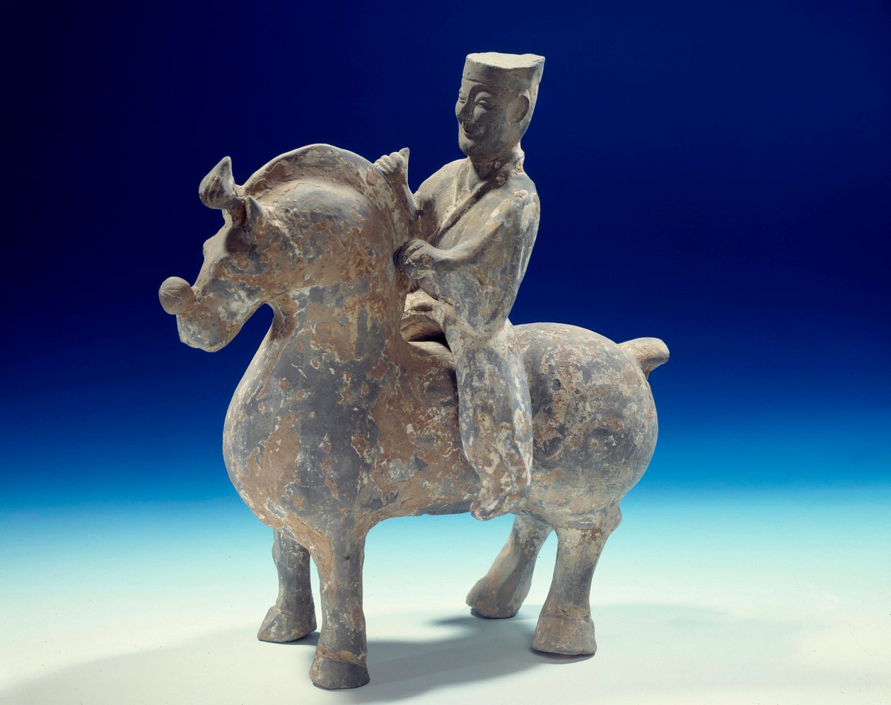 Chinese art: statuette of horseman, Han period by Western Han Dynasty Chinese School
