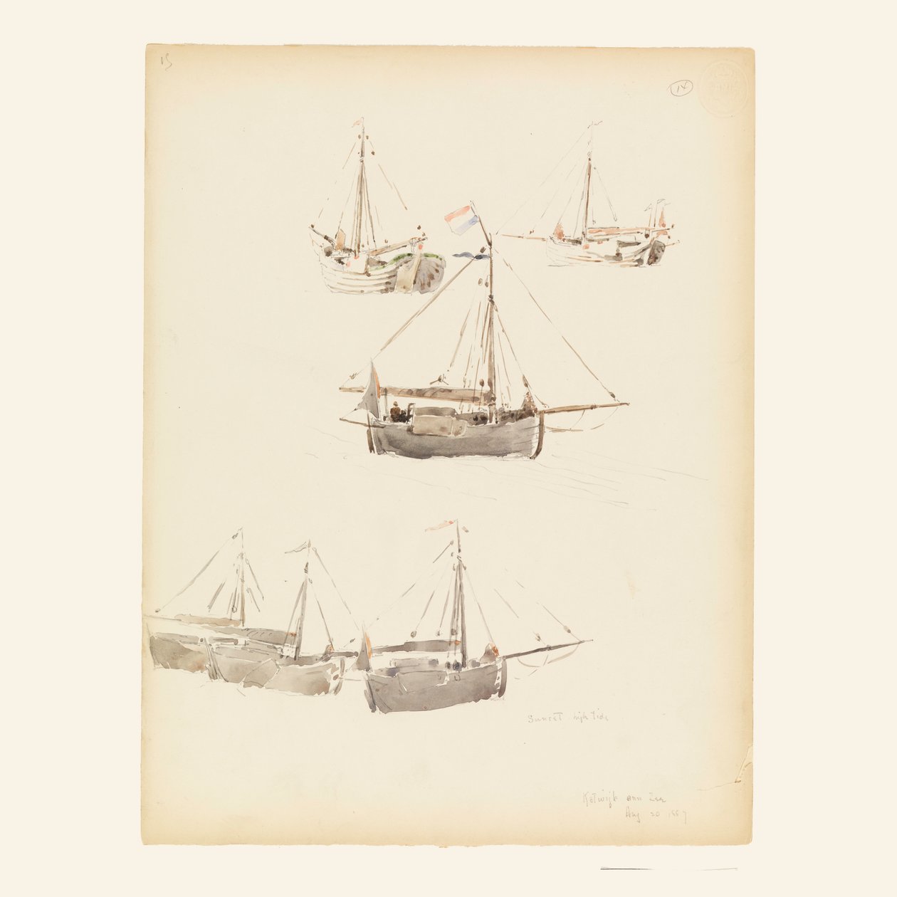 Dutch Barges, August 20, 1887 by Whitney Warren Jr.
