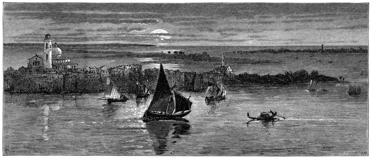 Looking out to sea from Venice by Whymper