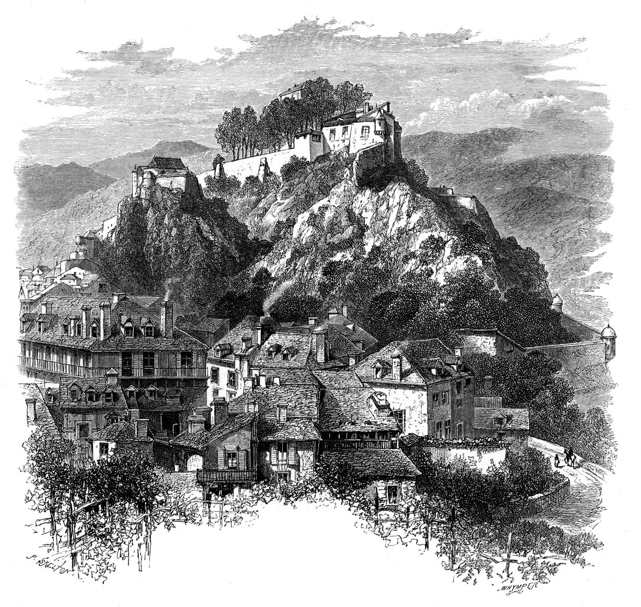 The Castle of Lourdes, France, 19th century by Whymper