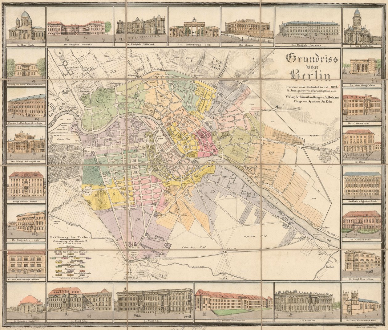 Ground Plan of Berlin by Wichard von Möllendorf
