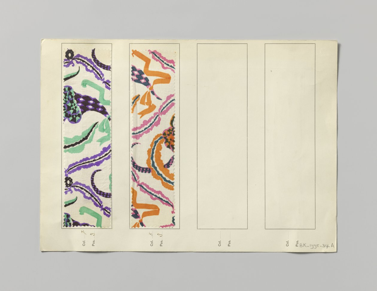 Sample with Printed Silk, Design Blumenhorn by Wiener Werkstätte