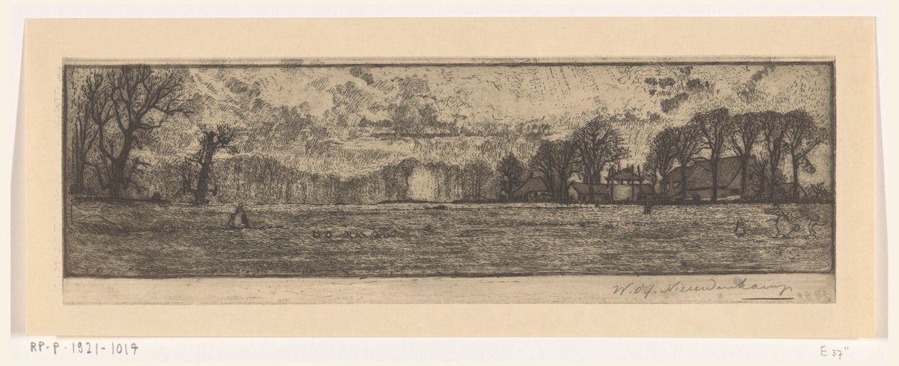 Farm near Santpoort by Wijnand Otto Jan Nieuwenkamp (signed by artist)