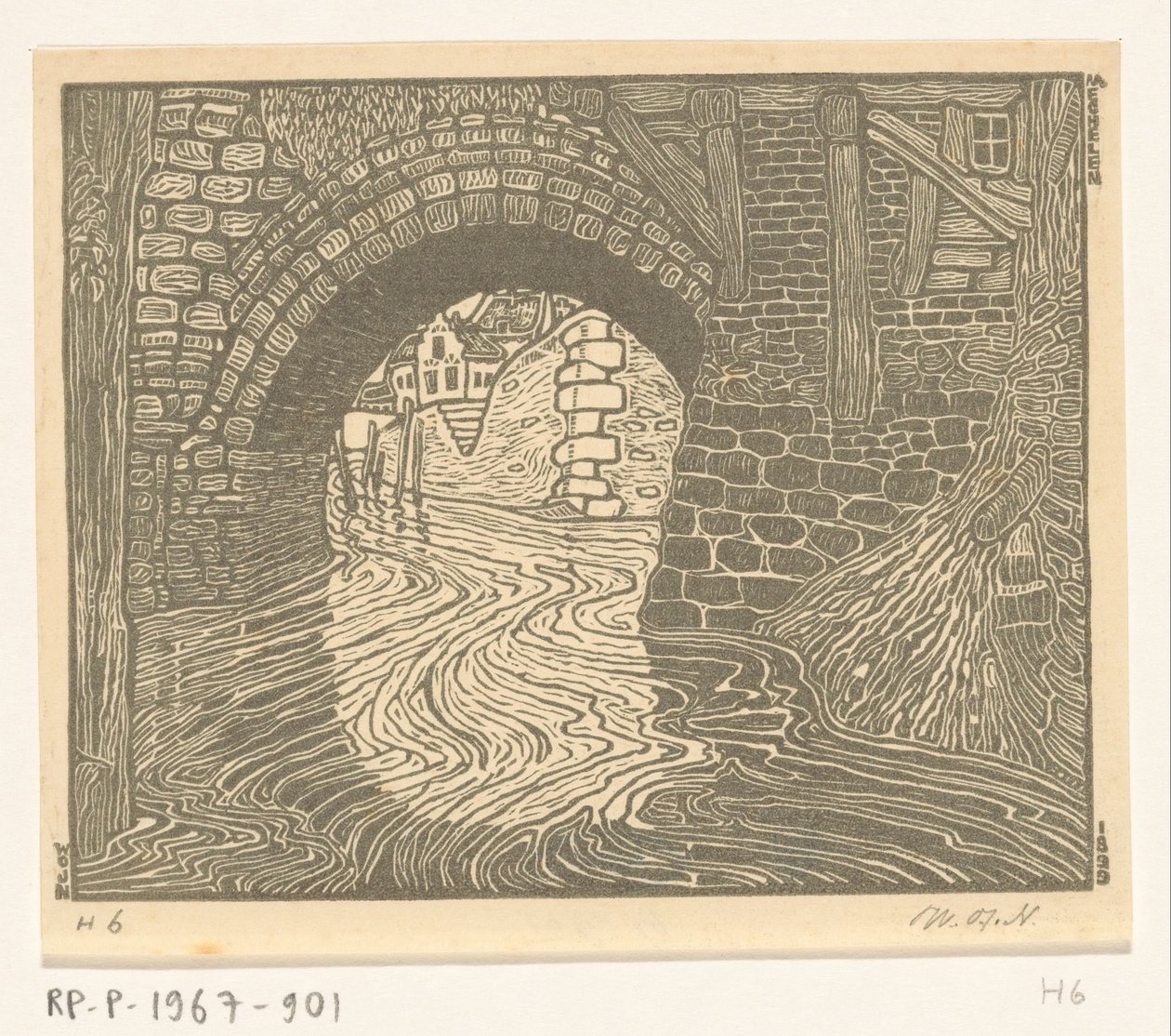 Bridge in Mechelen by Wijnand Otto Jan Nieuwenkamp (signed by artist)