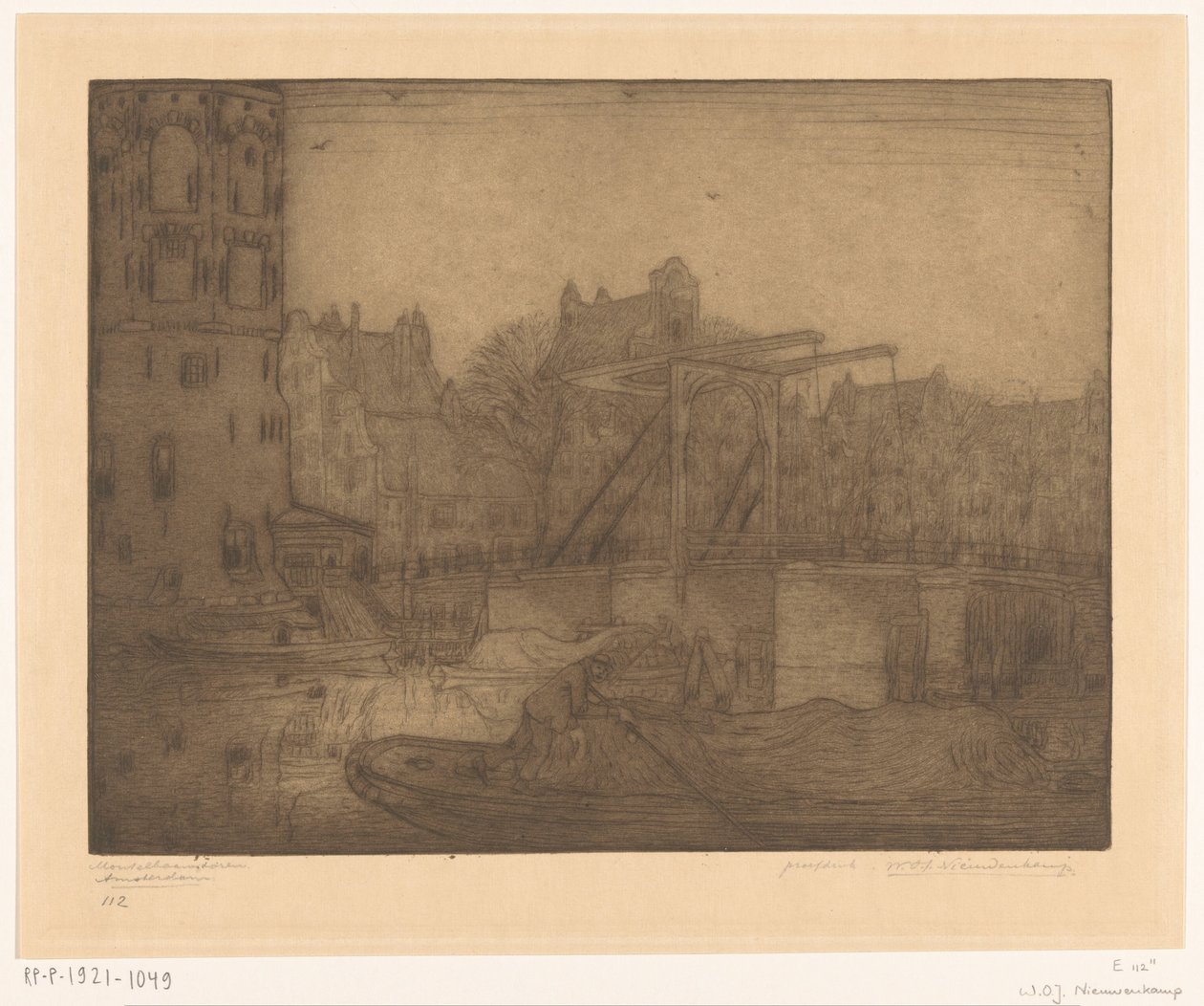 Montelbaanstoren, Amsterdam by Wijnand Otto Jan Nieuwenkamp (signed by artist)