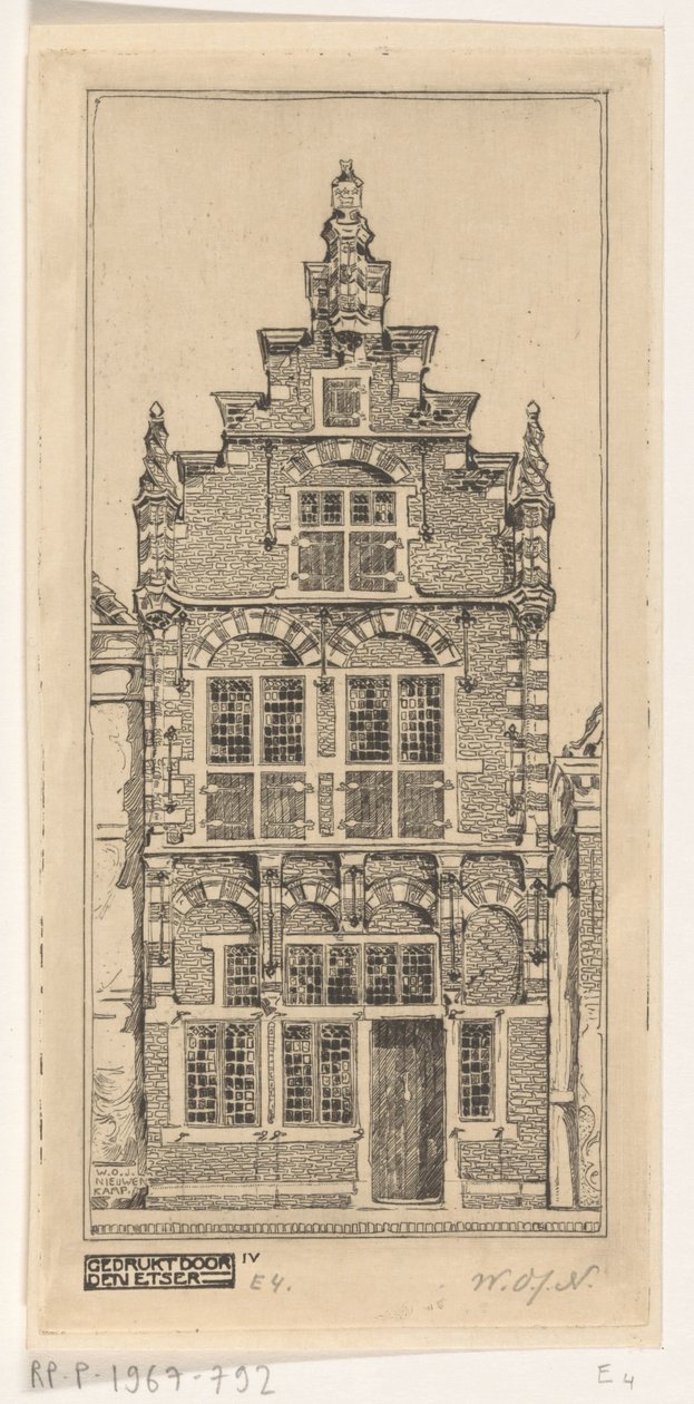 Facade of the Edam Museum by Wijnand Otto Jan Nieuwenkamp (signed by artist)