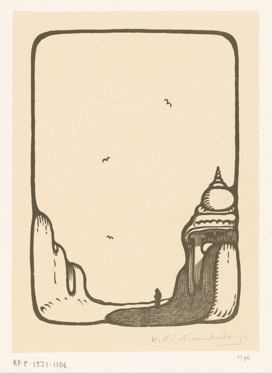 Road Leading to a Temple Gate in Madurai by Wijnand Otto Jan Nieuwenkamp (signed by artist)