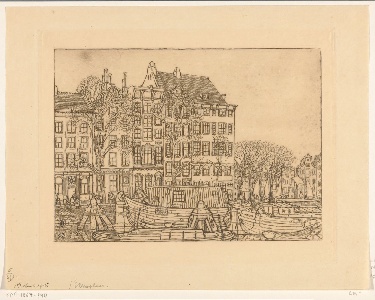 Houses on Prins Hendrikkade in Amsterdam by Wijnand Otto Jan Nieuwenkamp