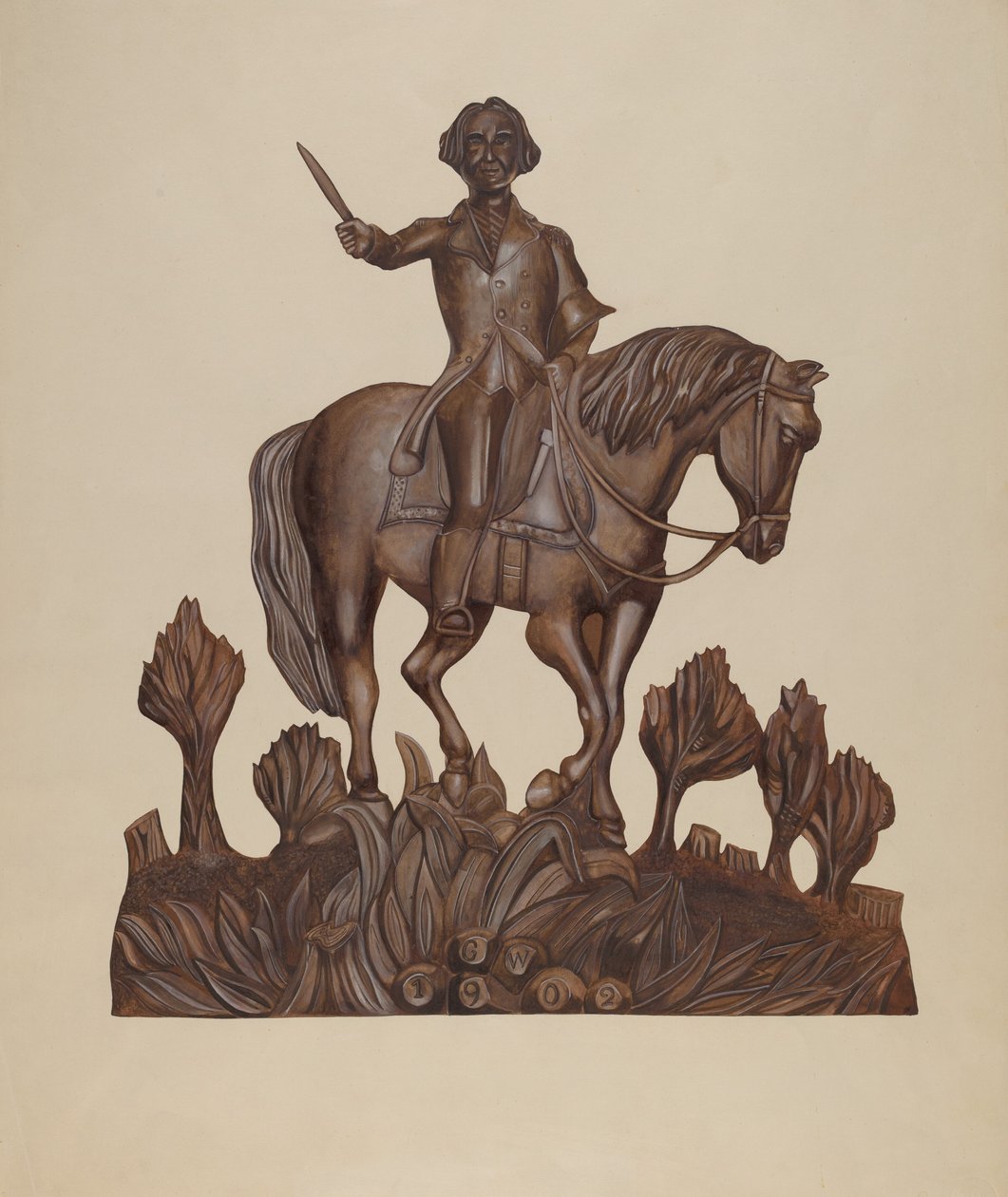 George Washington on Horseback by Wilbur M Rice