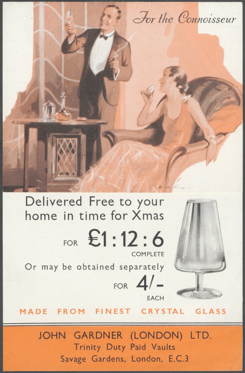 John Gardner Crystal Glassware by Wilfred Fryer