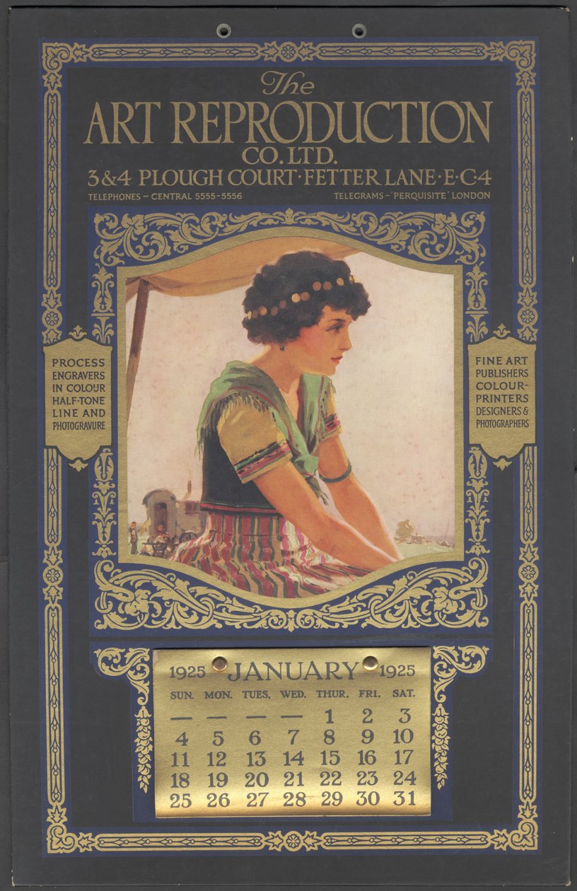 The Art Reproduction Company calendar by Wilfred Fryer
