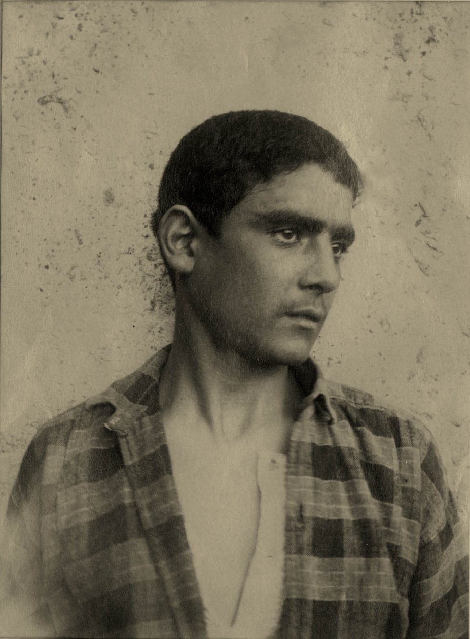 Portrait of a young man in a Checkered shirt, Sicily by Baron Wilhelm von Gloeden