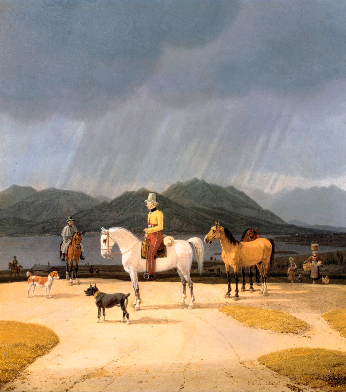 Riders at the Tegernsee by Wilhelm Alexander Kobell