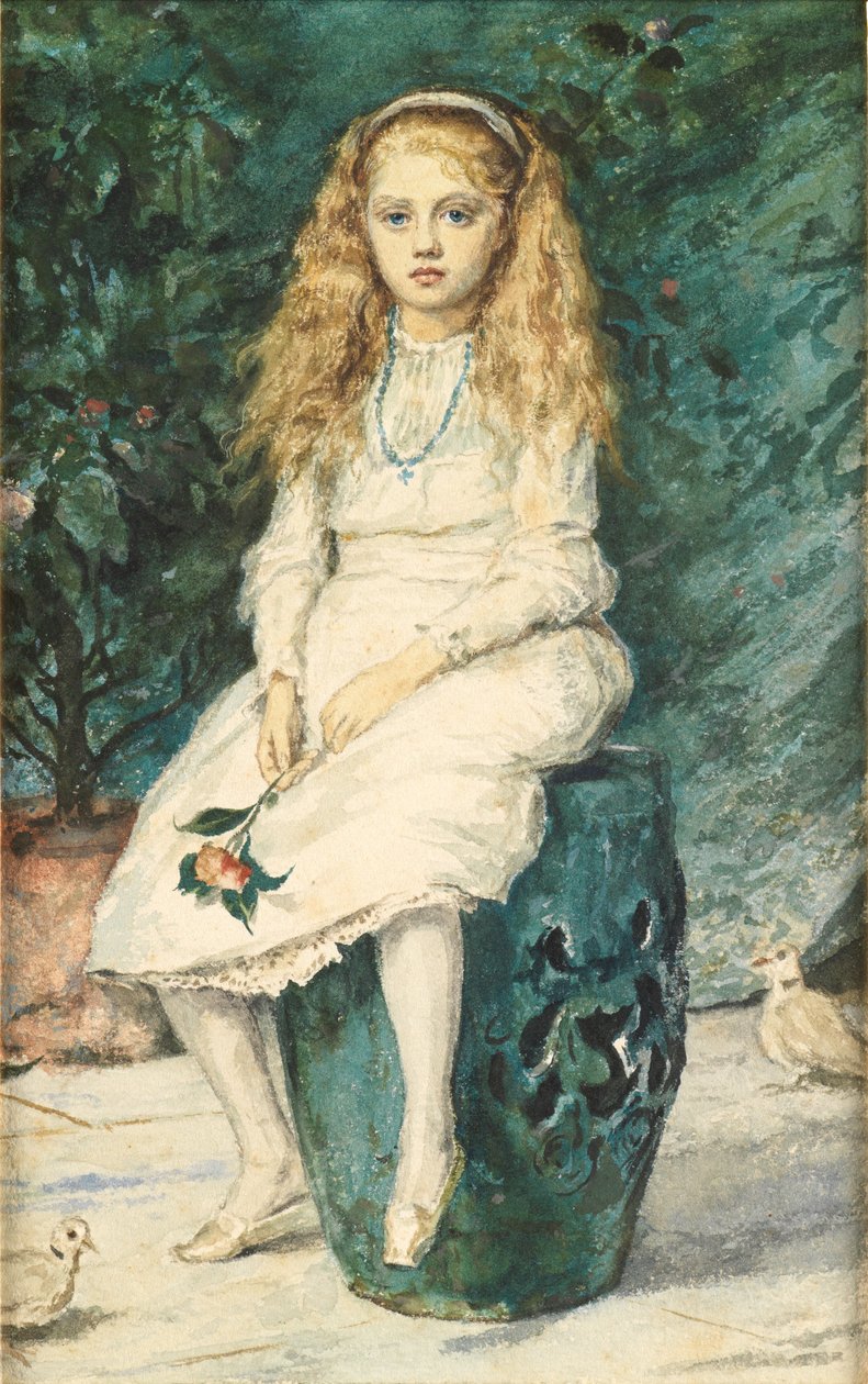 Portrait of Nina Lehmann, aged nine, after Millais by Wilhelm Auguste Rudolf Lehmann