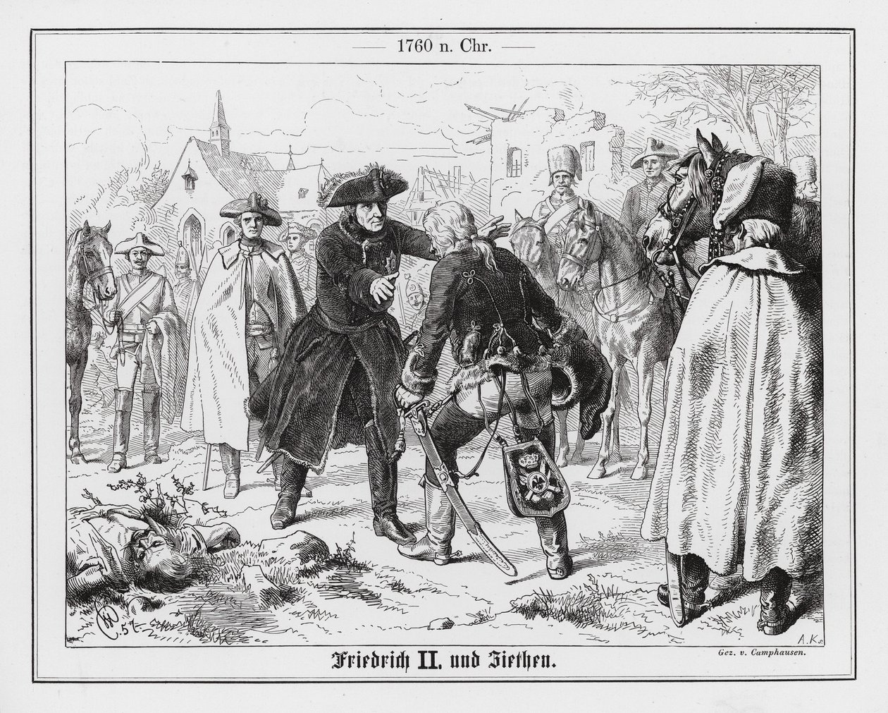 Frederick the Great and General Zieten After the Battle of Torgau by Wilhelm Camphausen