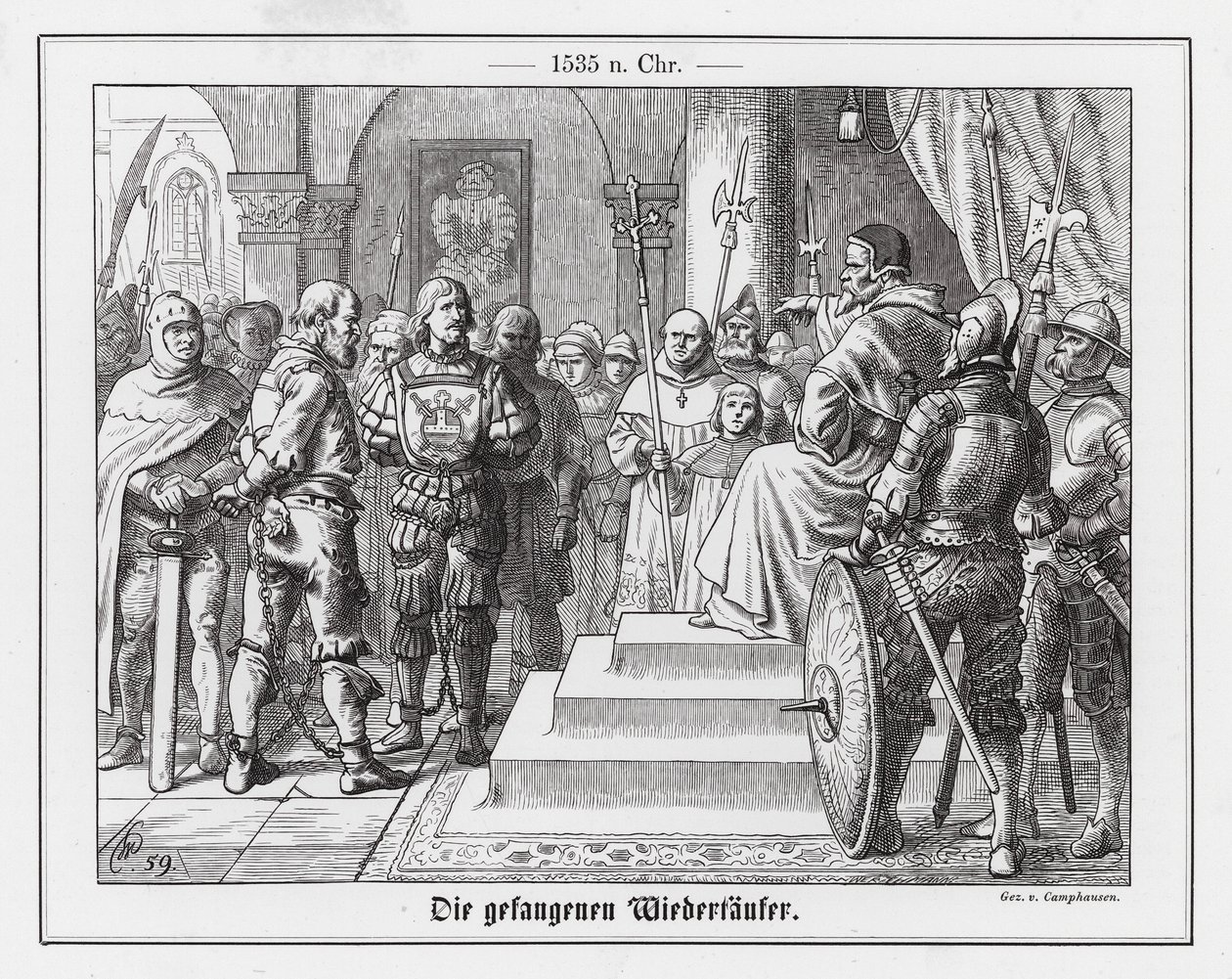 German Anabaptist Captives in Chains After the Capture of Muenster by Wilhelm Camphausen