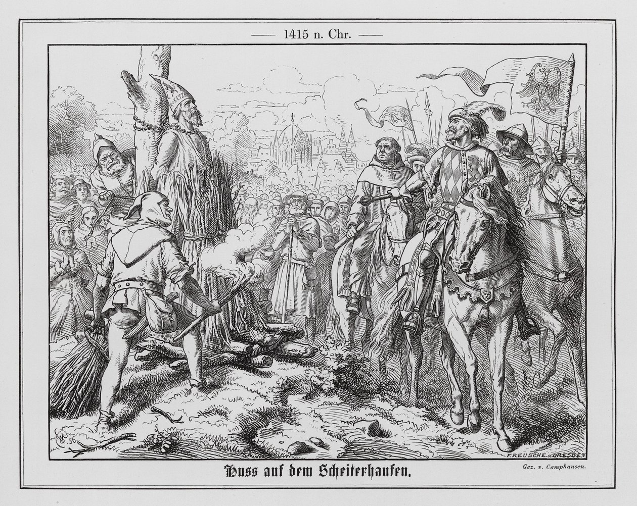 Jan Hus Burned at the Stake, Constance by Wilhelm Camphausen