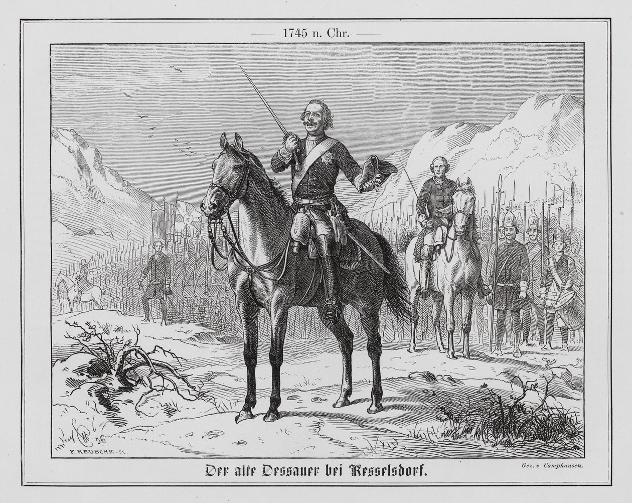 Prayer of Prince Leopold of Anhalt-Dessau before the Battle of Kesselsdorf by Wilhelm Camphausen