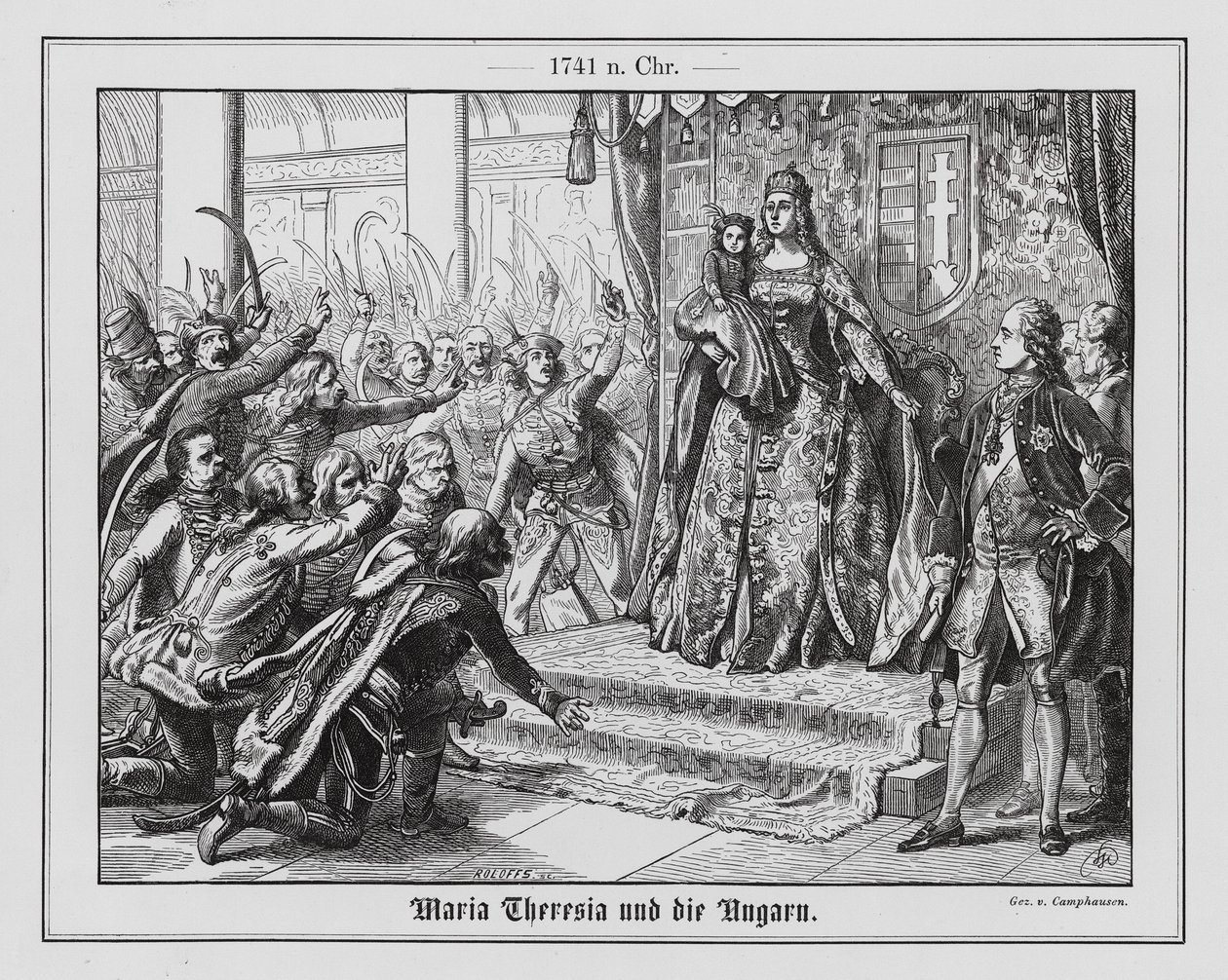 The Hungarians Acclaiming Maria Theresa as Their Queen by Wilhelm Camphausen