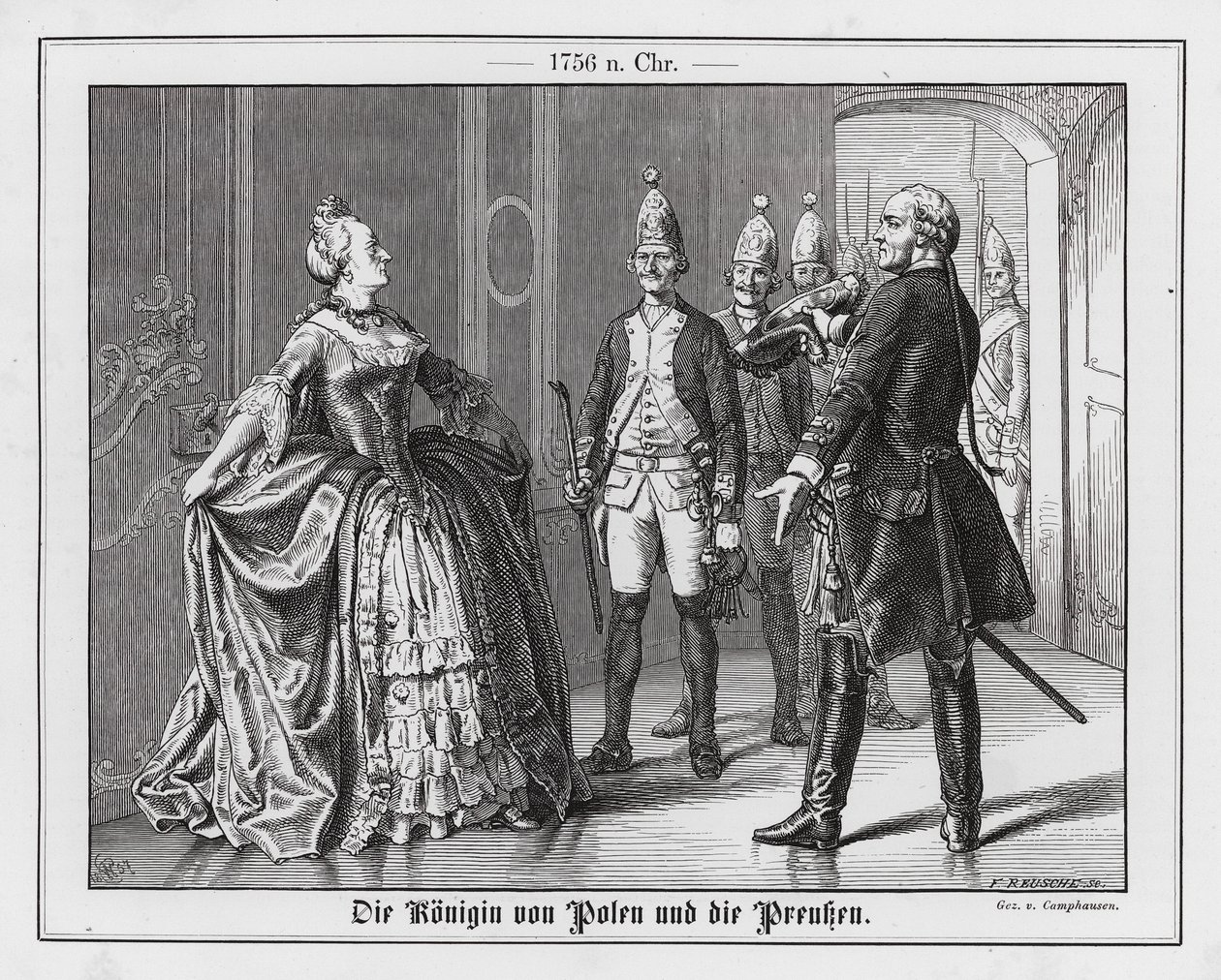 The Queen of Poland and the Prussians by Wilhelm Camphausen