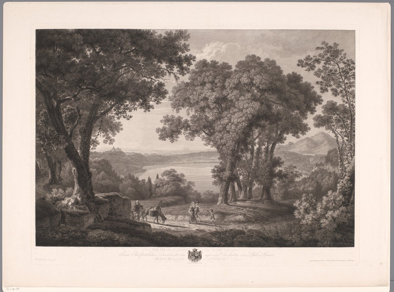 View of Lake Albano near Rome by Wilhelm Friedrich Gmelin