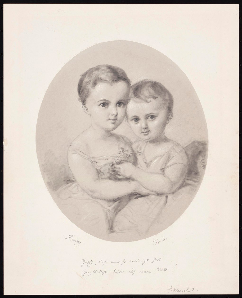 The granddaughters Fanny and Cécile Hensel by Wilhelm Hensel