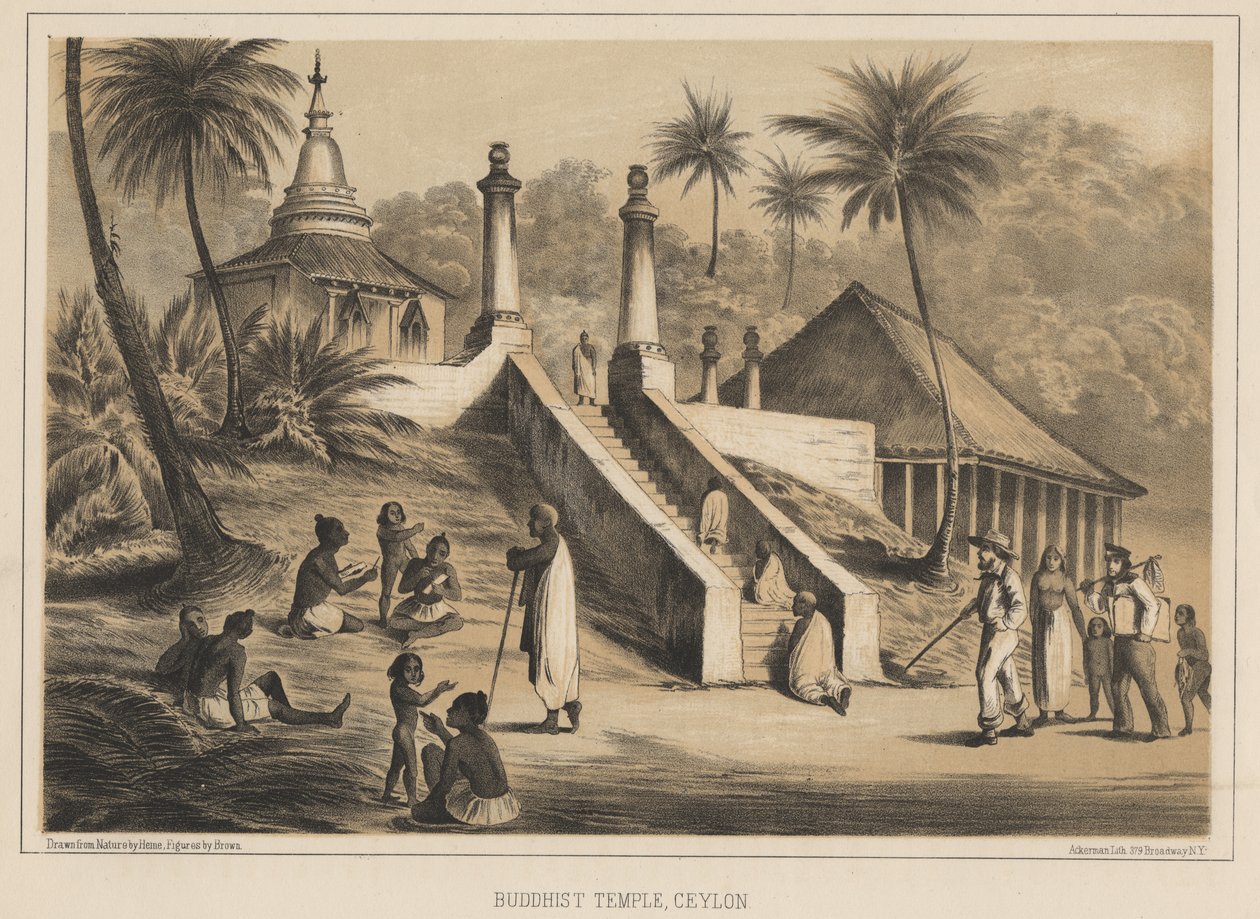 Buddhist Temple, Ceylon, 1855 by Wilhelm Joseph Heine