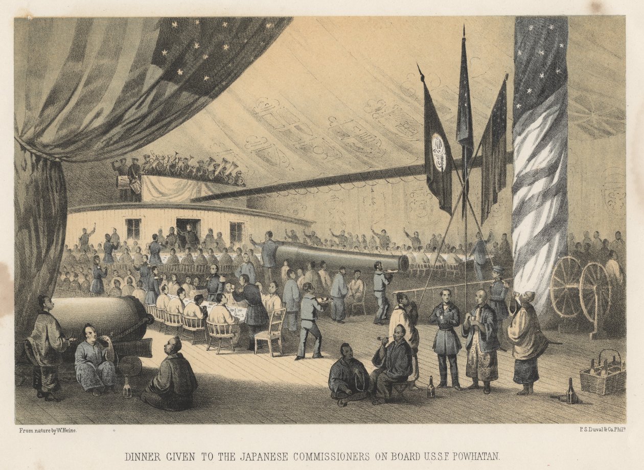 Dinner given to the Japanese Commissioners on board U.S.S.F. Powhatan, 1855 by Wilhelm Joseph Heine