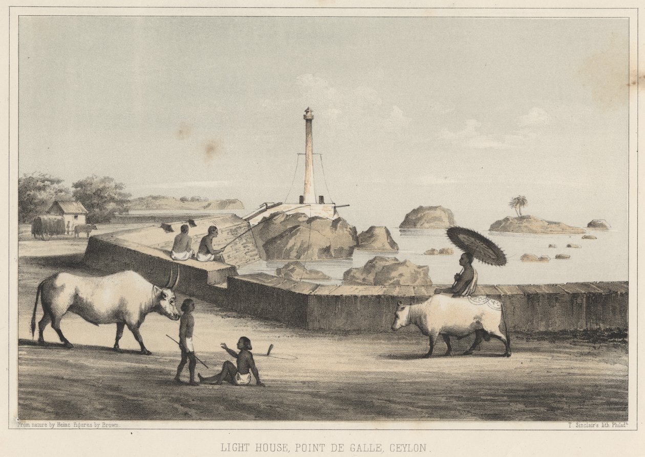 Light House, Point de Galle, Ceylon, 1855 by Wilhelm Joseph Heine
