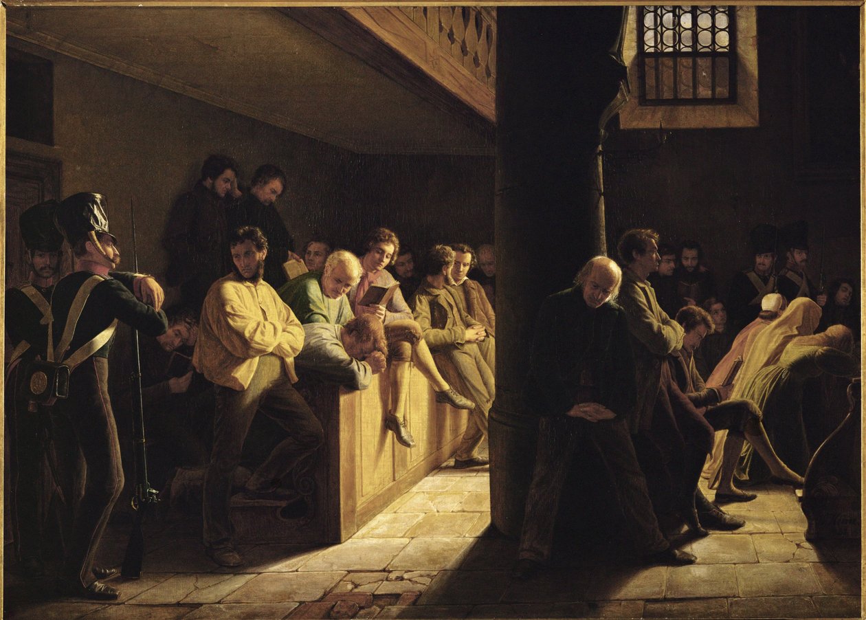 Sunday Service at the Prison Church by Wilhelm Joseph Heine