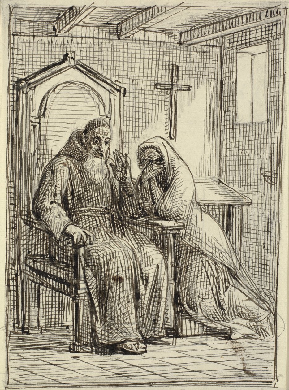 The Terrified Confessor by Wilhelm Marstrand