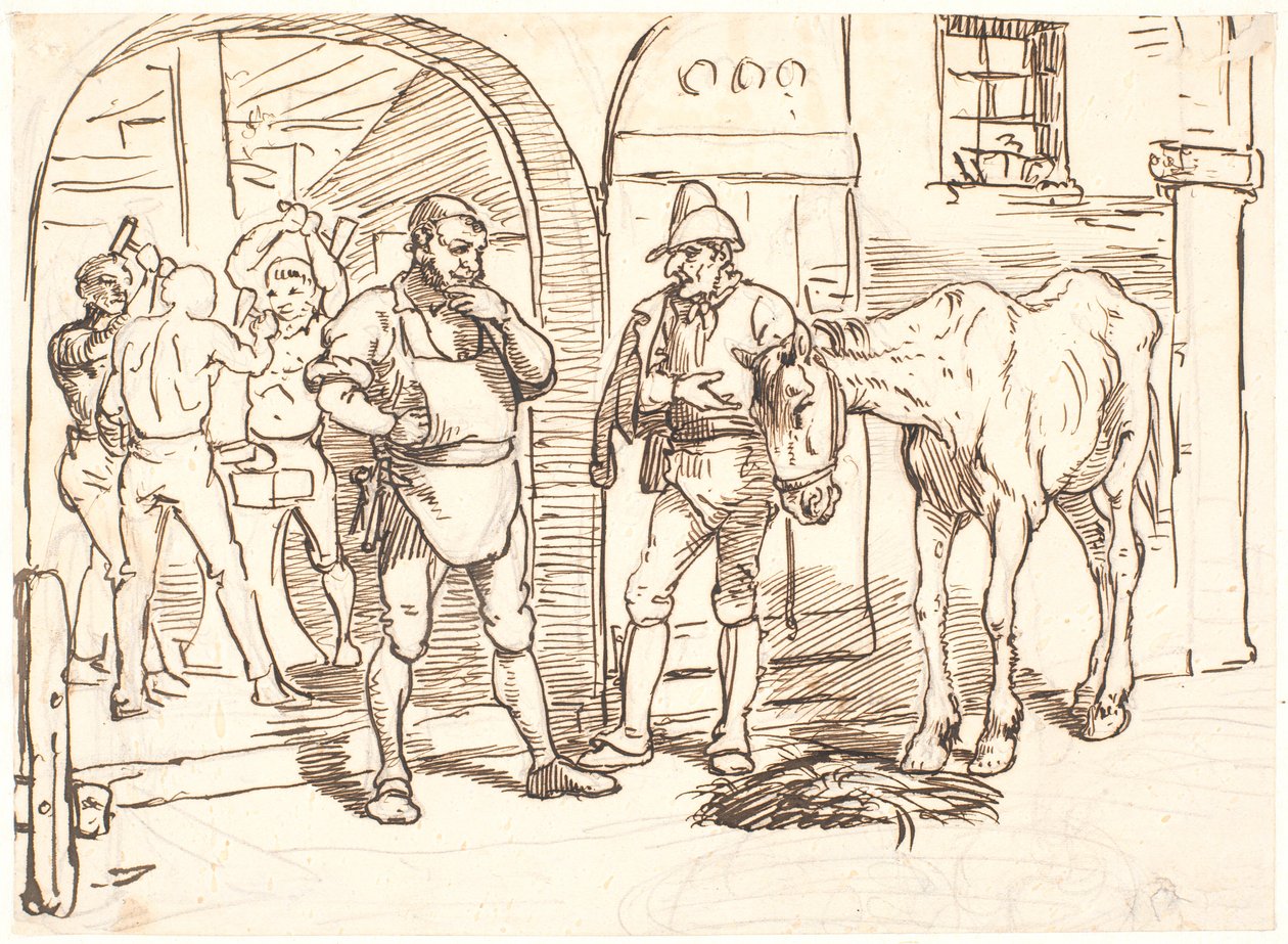 The Old Horse Led to a Roman Smithy by Wilhelm Marstrand