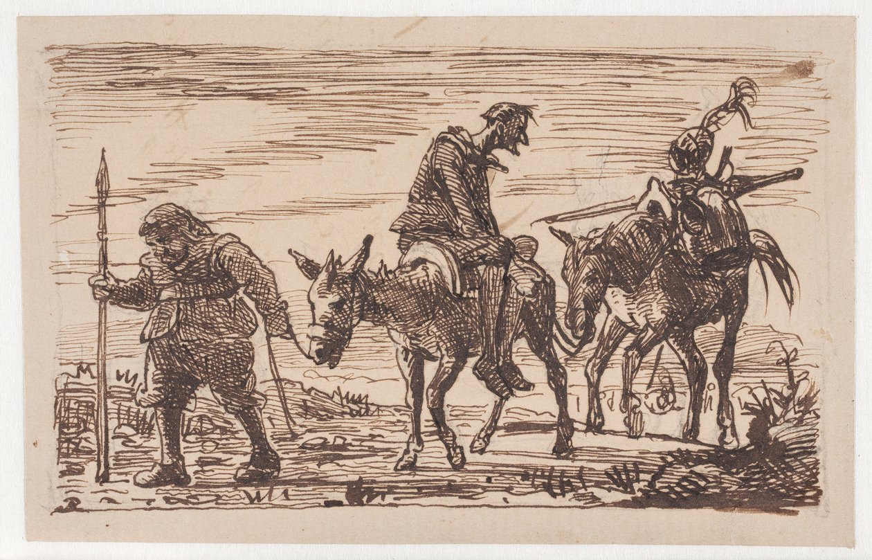The flogged Don Quixote is brought home by Wilhelm Marstrand