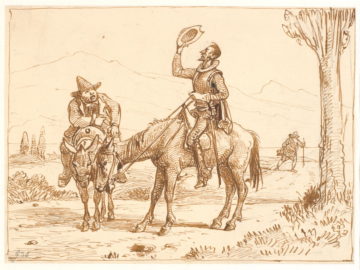 Don Quixote Contemplates His Helmet by Wilhelm Marstrand
