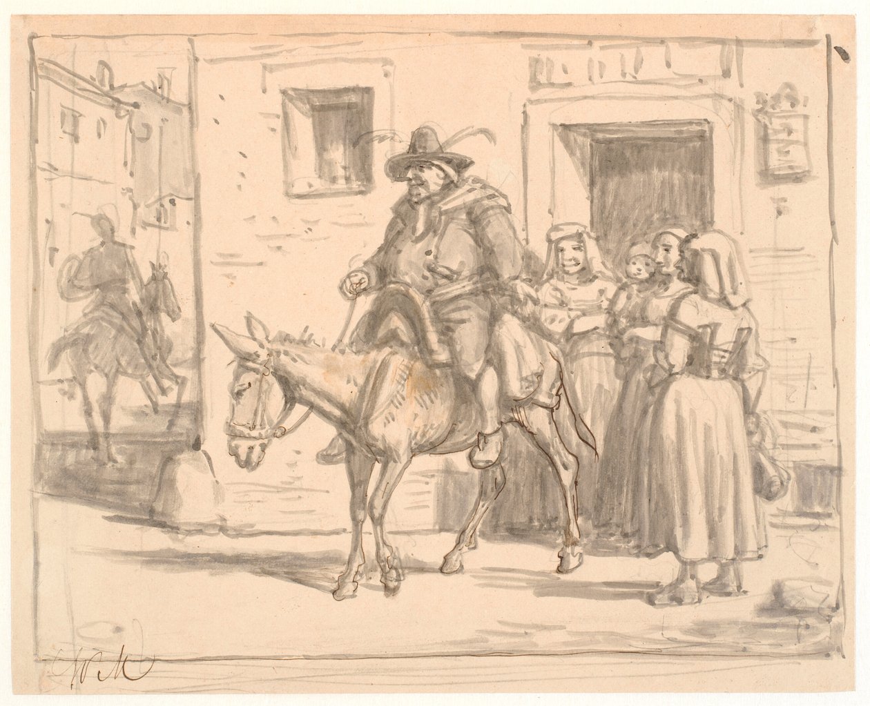 Don Quixote and Sancho Panza Leaving the Inn by Wilhelm Marstrand