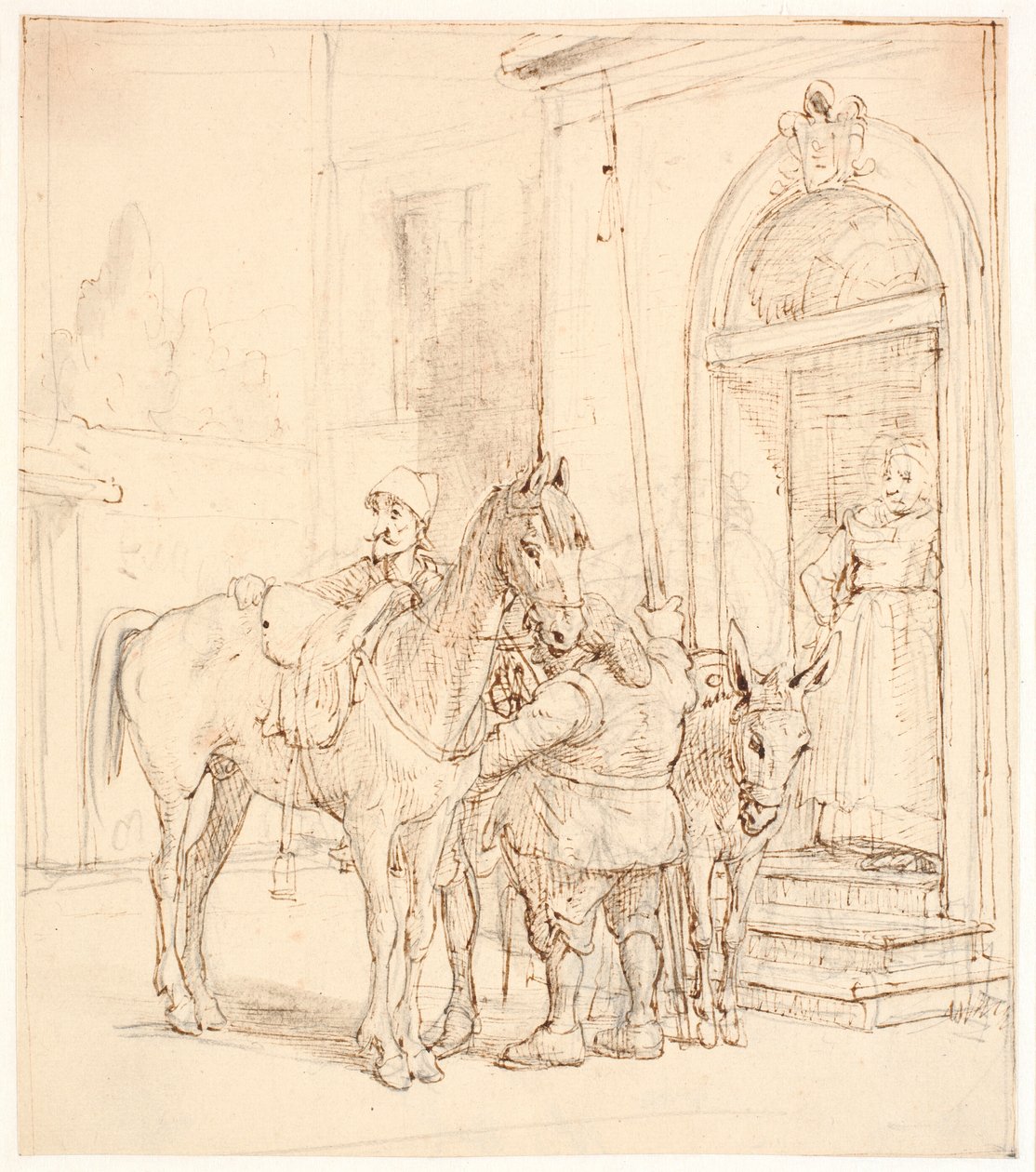 Don Quixote and Sancho Panza Outside the Inn by Wilhelm Marstrand