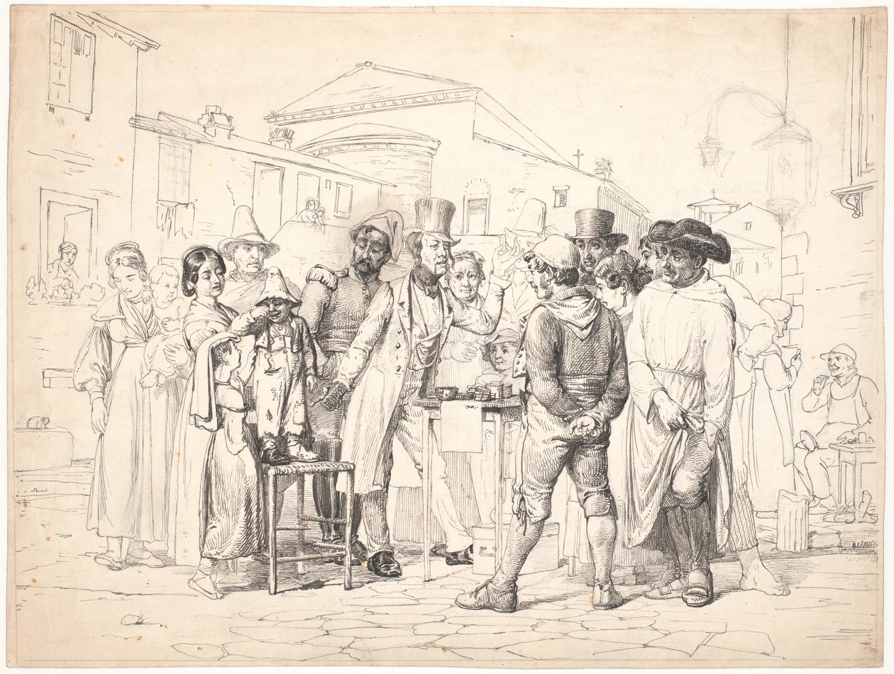 A Charlatan Selling Shoe Polish, Rome by Wilhelm Marstrand