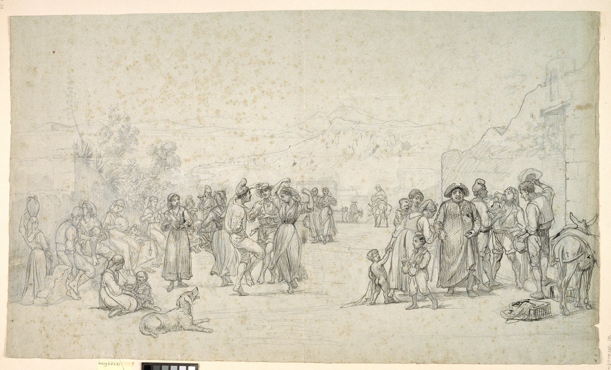 A Dance in the Open Air on Ischia by Wilhelm Marstrand
