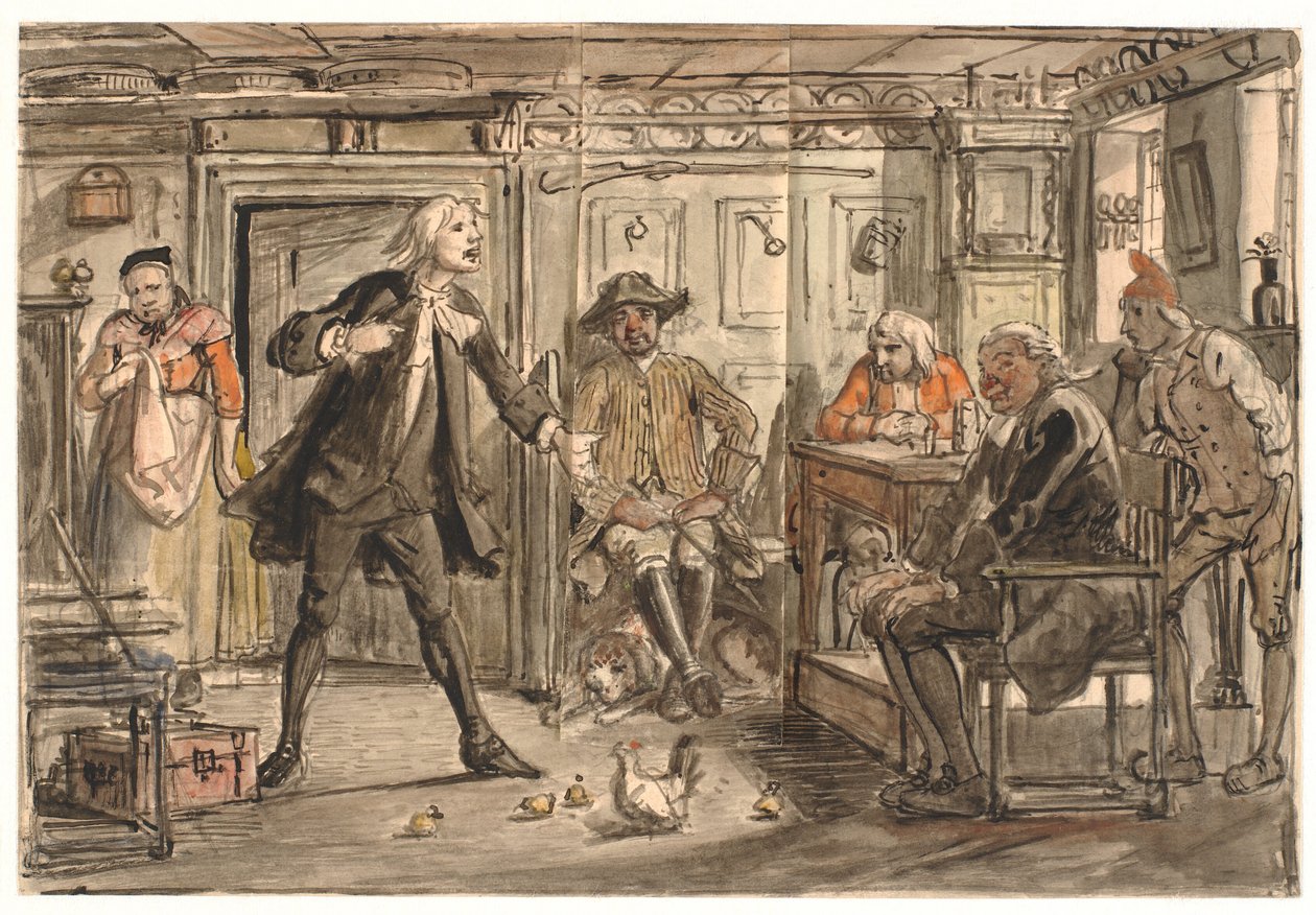 Erasmus Montanus Debating with Per Degn by Wilhelm Marstrand