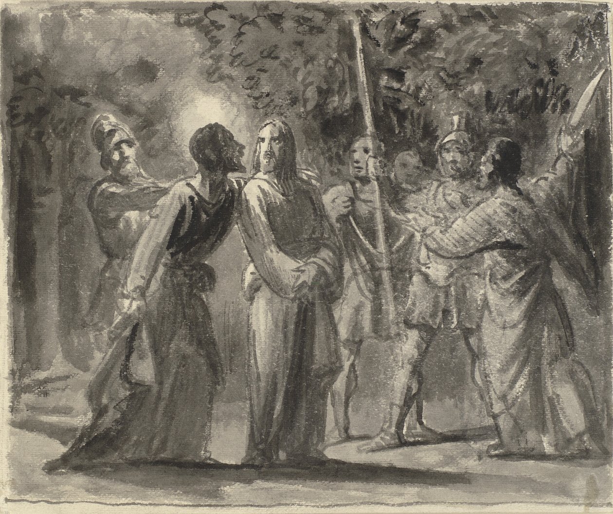 Jesus Kissed by Judas in the Garden of Gethsemane by Wilhelm Marstrand